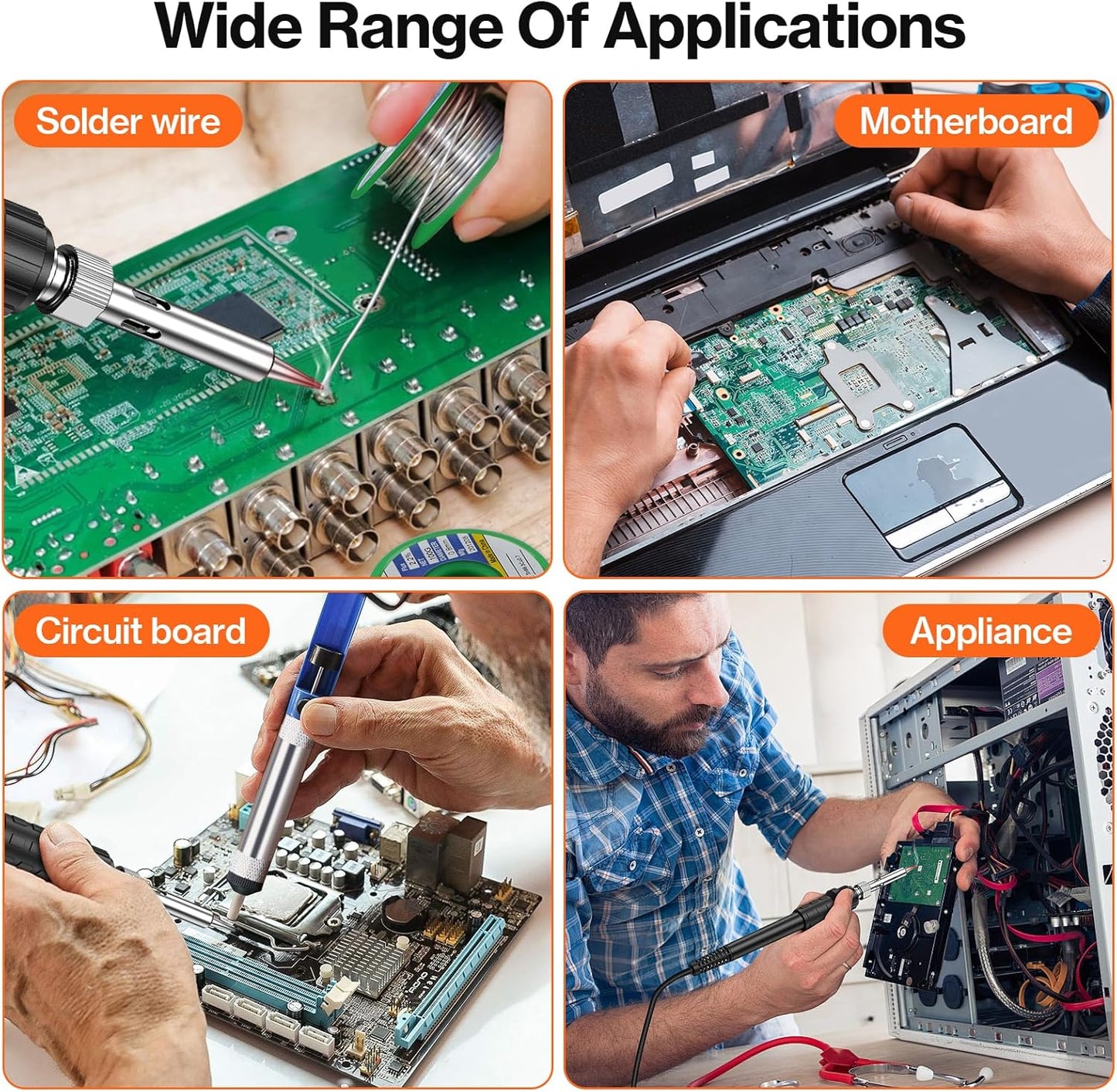 Preciva 926 LED Soldering Iron Kit, 90℃-480℃ Soldering Station with 2 Helping Hands, 130W Digital Display Portable Solder Station, Auto Sleep Mode, Temperature Lock Function, with 5 Tips