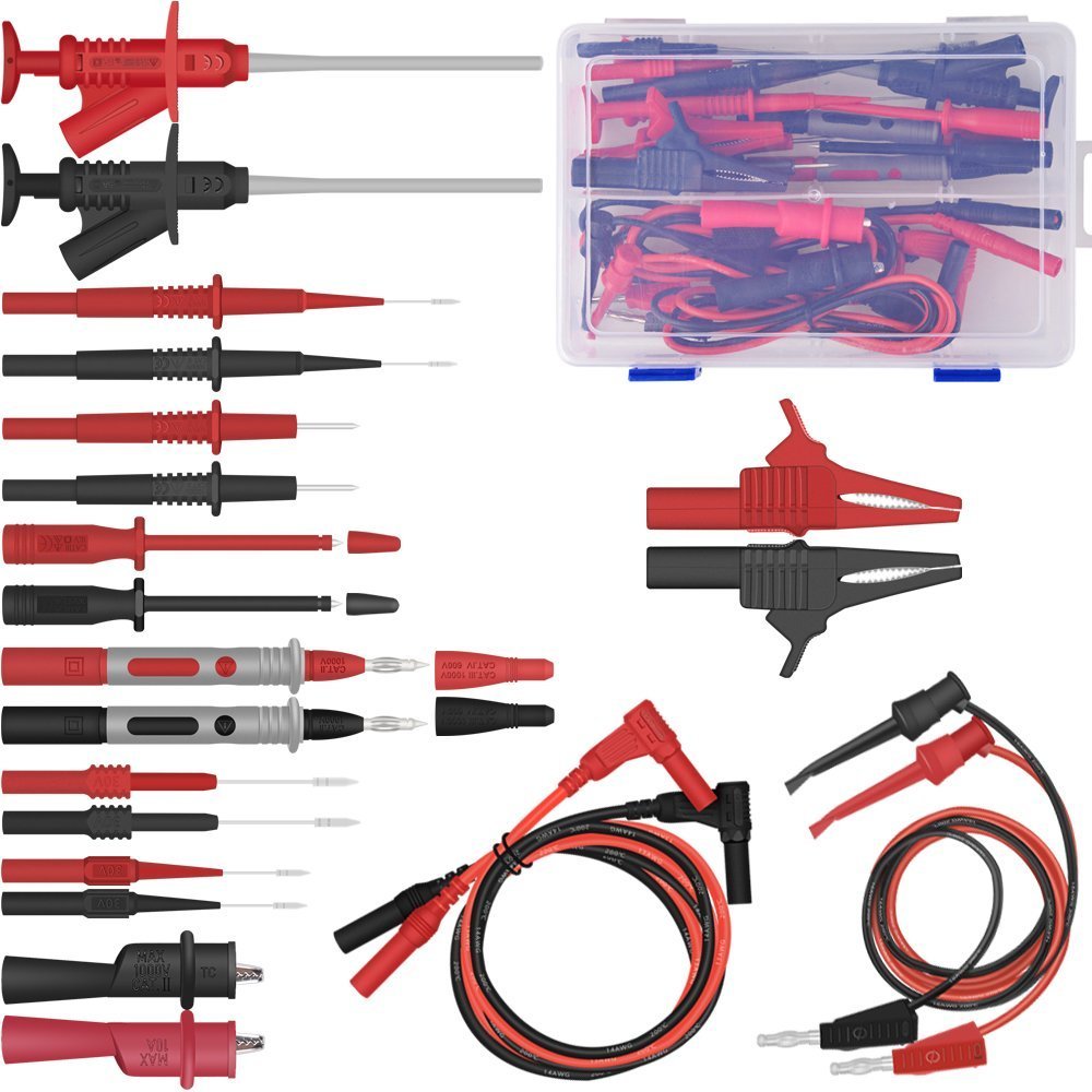 22 in 1 Multimeter Test Leads Set with Electrical Alligator Clips and Soft Silicone Probes - HANDSKIT