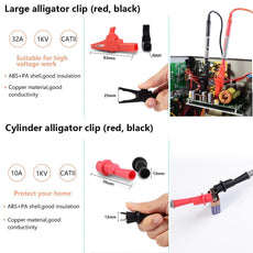 22 in 1 Multimeter Test Leads Set with Electrical Alligator Clips and Soft Silicone Probes - HANDSKIT