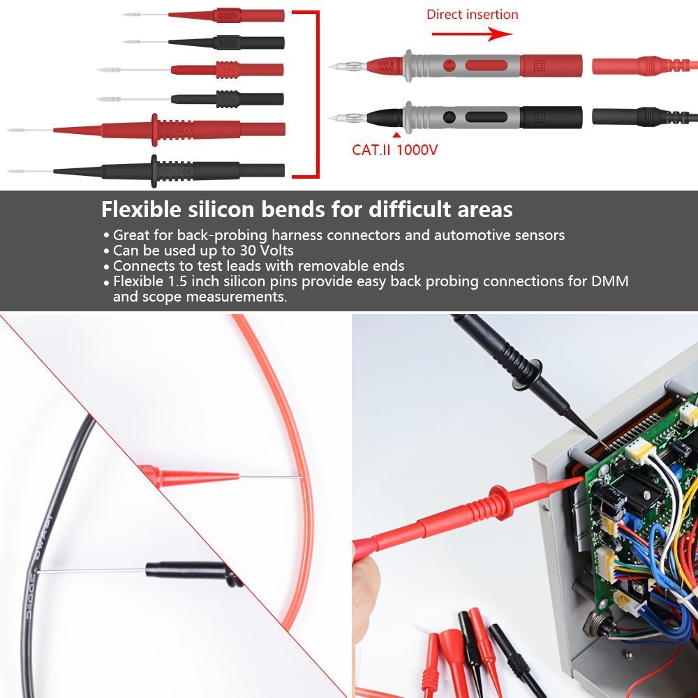22 in 1 Multimeter Test Leads Set with Electrical Alligator Clips and Soft Silicone Probes - HANDSKIT