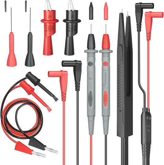 Electrical Multimeter Test Leads Set with Alligator Clips Test Hook Test Probes Lead Professional Kit 1000V 10A CAT.II - HANDSKIT