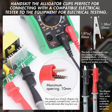 Electrical Multimeter Test Leads Set with Alligator Clips Test Hook Test Probes Lead Professional Kit 1000V 10A CAT.II - HANDSKIT