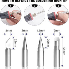 HANDSKIT 200W 220V Solder Tips, Model 927 - 200W Soldering Iron Tip, 4 Piece of Soldering Tips Model 927 - 200W - HANDSKIT