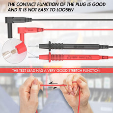 Insulated Test Leads CAT III 1000V with Threaded Alligator Clips, 4mm Test Leads Probes - HANDSKIT