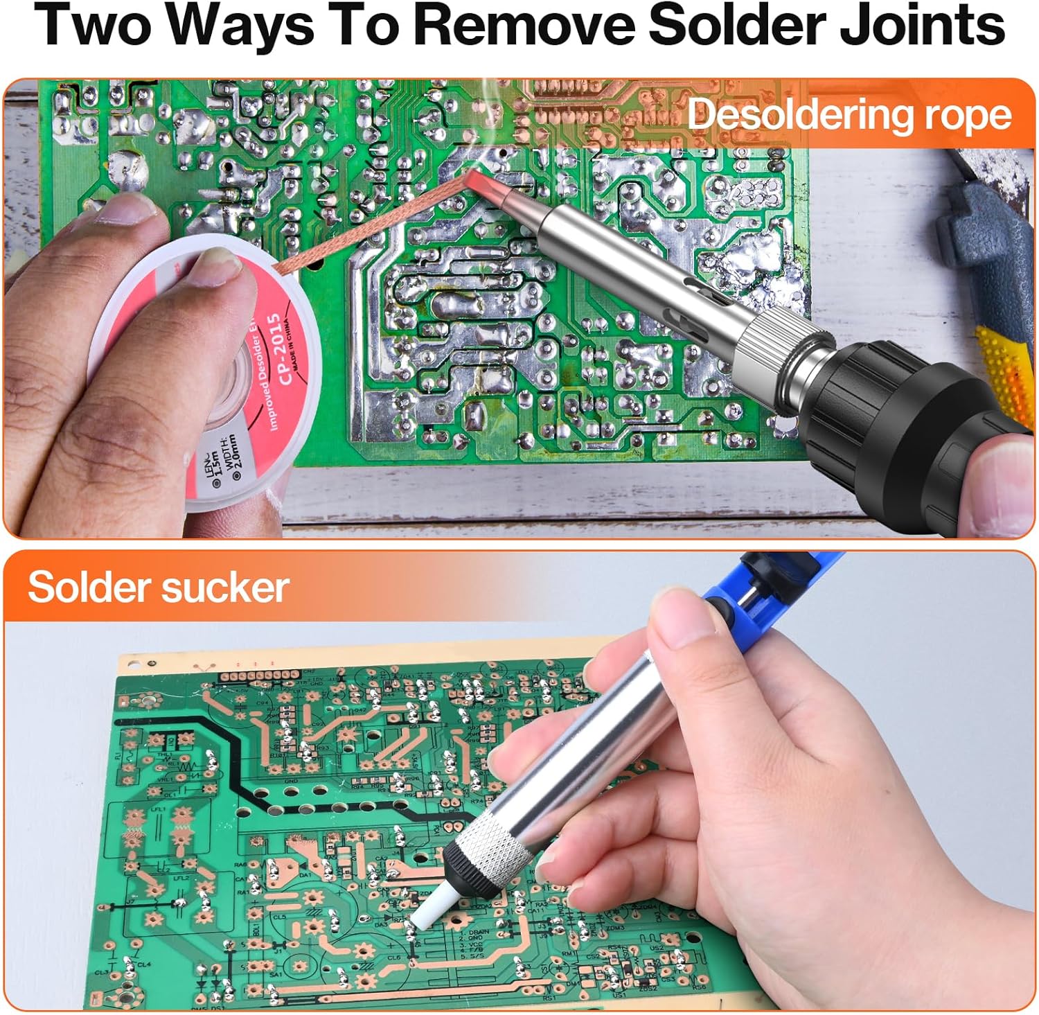 Preciva 926 LED Soldering Iron Kit, 90℃ - 480℃ Soldering Station with 2 Helping Hands, 130W Digital Display Portable Solder Station, Auto Sleep Mode, Temperature Lock Function, with 5 Tips - HANDSKIT