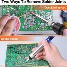 Preciva 926 LED Soldering Iron Kit, 90℃ - 480℃ Soldering Station with 2 Helping Hands, 130W Digital Display Portable Solder Station, Auto Sleep Mode, Temperature Lock Function, with 5 Tips - HANDSKIT