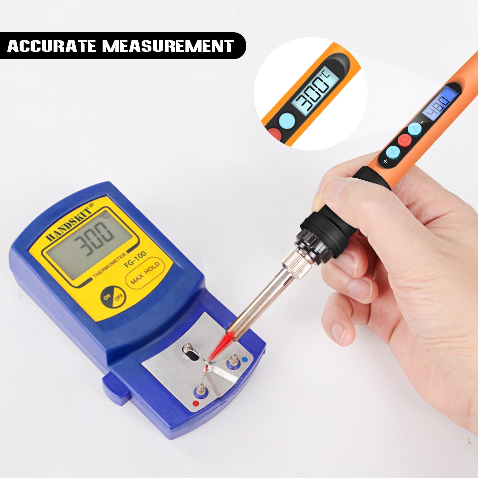 Saldering Iron - 926，Welding Tools Solder Iron Pen with 5pc Tips, Solder Wire, Stand, Auto Sleep, Fast Heating, Electronic Repair - HANDSKIT