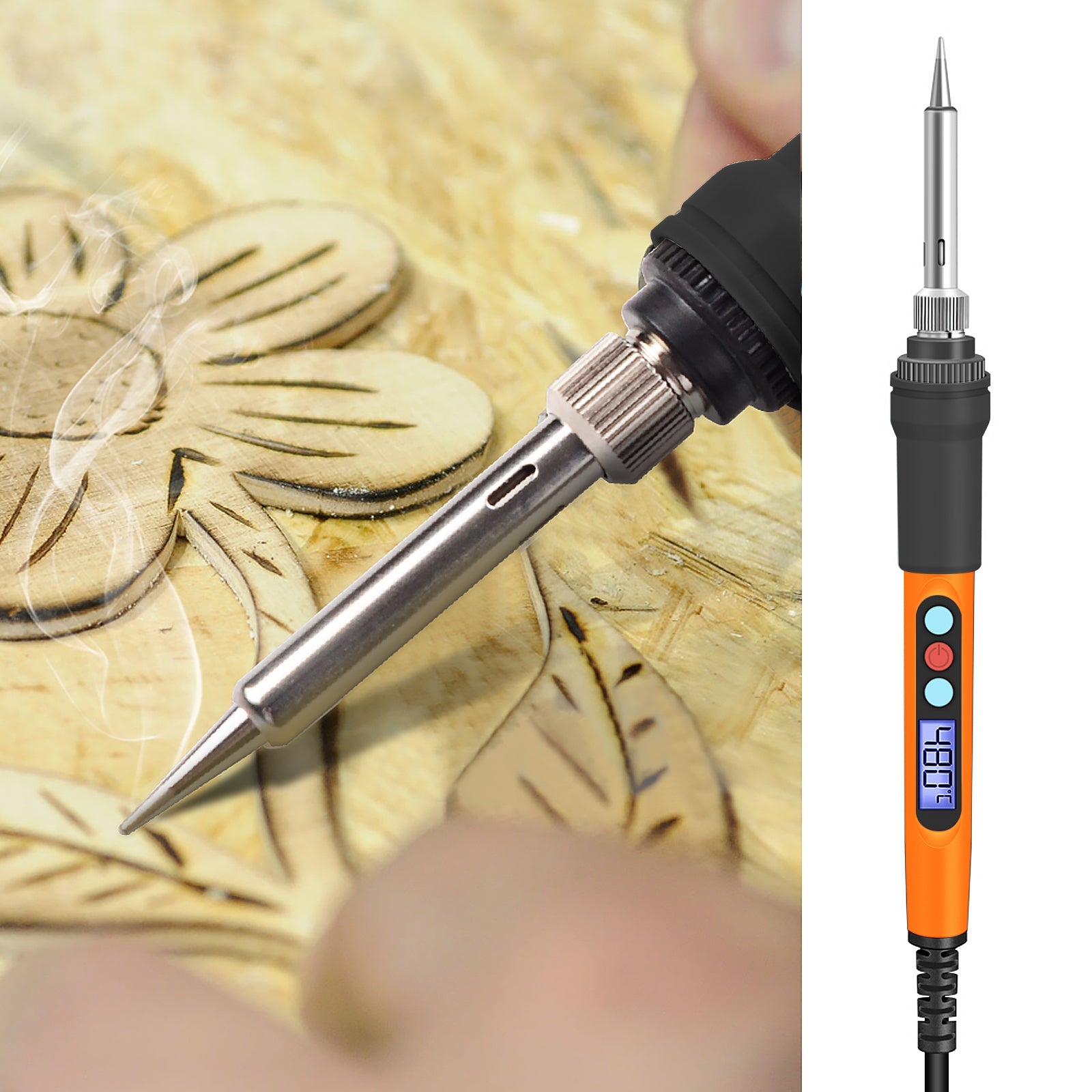 Saldering Iron - 926，Welding Tools Solder Iron Pen with 5pc Tips, Solder Wire, Stand, Auto Sleep, Fast Heating, Electronic Repair - HANDSKIT