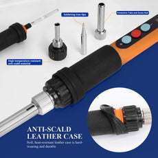 Saldering Iron - 926，Welding Tools Solder Iron Pen with 5pc Tips, Solder Wire, Stand, Auto Sleep, Fast Heating, Electronic Repair - HANDSKIT