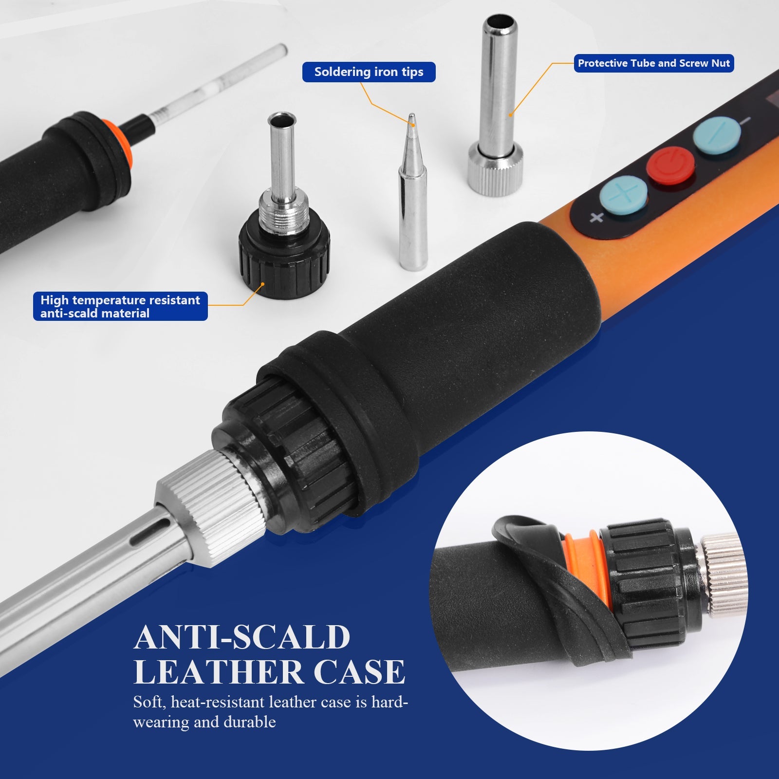 Saldering Iron - 926，Welding Tools Solder Iron Pen with 5pc Tips, Solder Wire, Stand, Auto Sleep, Fast Heating, Electronic Repair - HANDSKIT