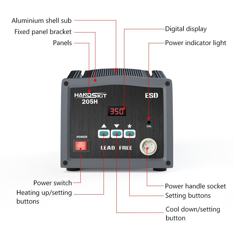Solder Station OLED Digital Temp Adjust Repair Soldering Iron Equipment Portable Home Electronics Repair Tool Set - 203205 - HANDSKIT