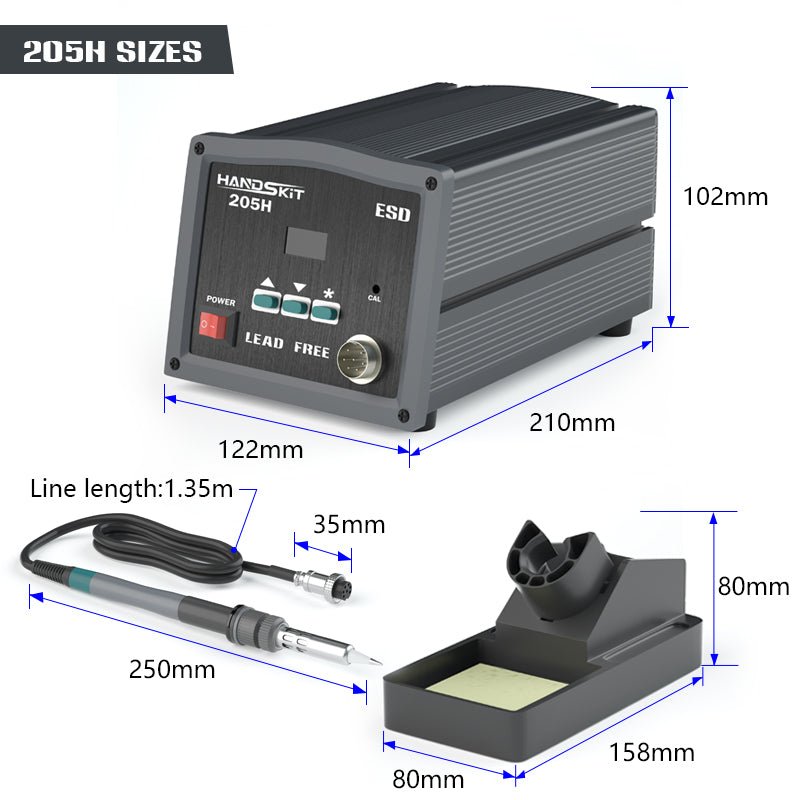 Solder Station OLED Digital Temp Adjust Repair Soldering Iron Equipment Portable Home Electronics Repair Tool Set - 203205 - HANDSKIT