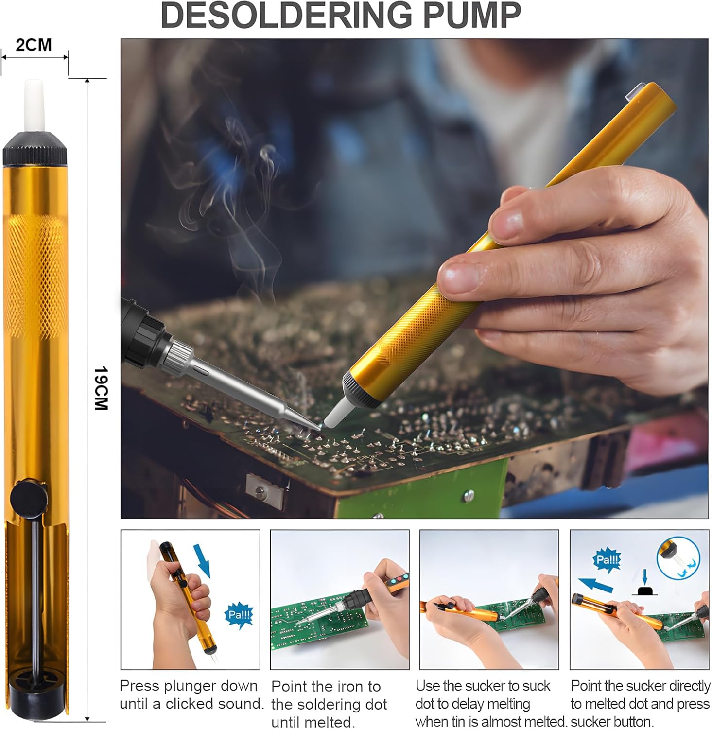 Soldering Iron Kit, 90W Soldering Iron LCD Adjustable Temperature, 13 in 1 Soldering Welding Iron Gun Kit with 5 Tips, Flux, Desoldering Pump, Stand, Tweezers, Wire Cutter, Solder Wire, Sponge, 110V - HANDSKIT