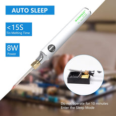 Soldering Iron Kit, HANDSKIT 8W Soldering Iron Welding Tools with Adjustable Temperature 300 - 450°C Soldering Kit with Solder Stand, Solder Wire - HANDSKIT